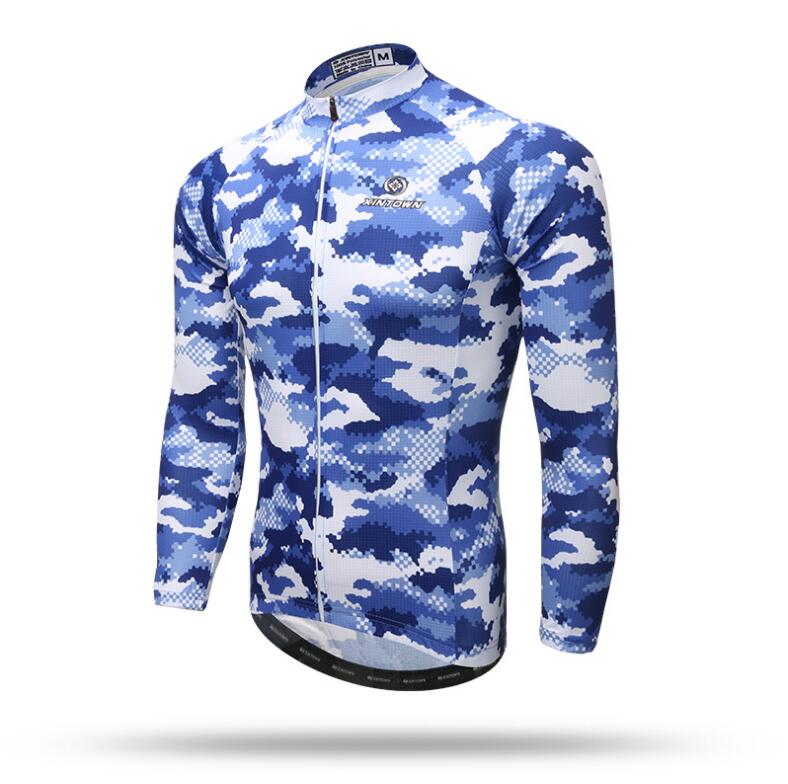 Blue Camouflage Cycling Jersey M