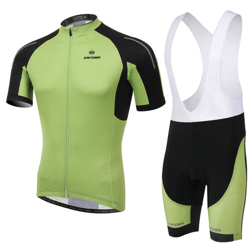 XINTOWN Green Black Short Sleeve Cycling Jersey Set