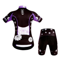 WOSAWE Flower-New Purple Short Sleeve Cycling Jersey Set - enjoy-outdoor-sport