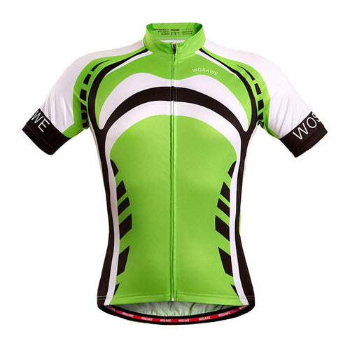 WOSAWE Green White Short Sleeve Cycling Jersey - enjoy-outdoor-sport