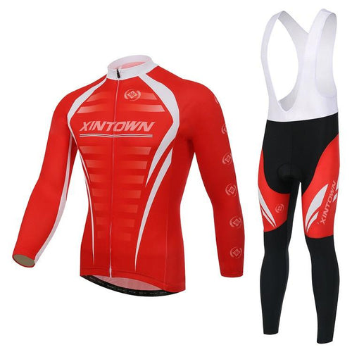 Red Warm Long Sleeve Cycling Jersey Set - enjoy-outdoor-sport