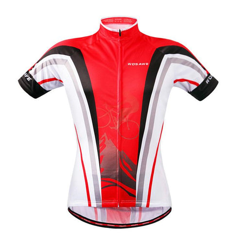 WOSAWE Red Short Sleeve Cycling Jersey - enjoy-outdoor-sport