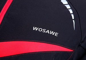 WOSAWE Warm Winter Fall Black Red Long Sleeve Cycling Jersey - enjoy-outdoor-sport