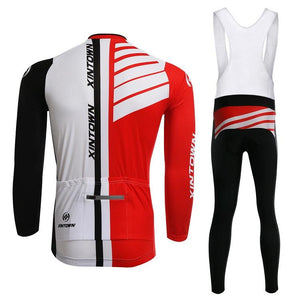 XINTOWN White and Red Long Sleeve Cycling Jersey Set - enjoy-outdoor-sport