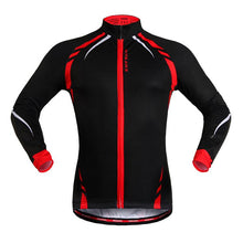 WOSAWE Black Red Long Sleeve Cycling Jersey Top - enjoy-outdoor-sport