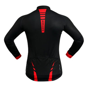 WOSAWE Black Red Long Sleeve Cycling Jersey Top - enjoy-outdoor-sport