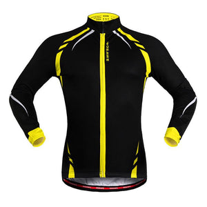 WOSAWE Black Yellow Long Sleeve Cycling Jersey Top - enjoy-outdoor-sport