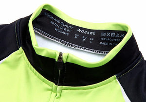 WOSAWE Green Black Long Sleeve Cycling Jersey - enjoy-outdoor-sport