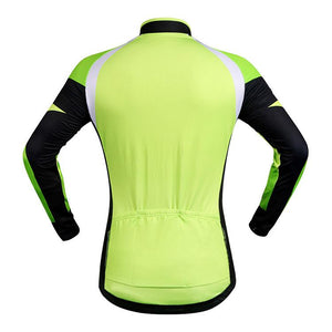 WOSAWE Green Black Long Sleeve Cycling Jersey - enjoy-outdoor-sport