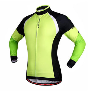 WOSAWE Green Black Long Sleeve Cycling Jersey - enjoy-outdoor-sport