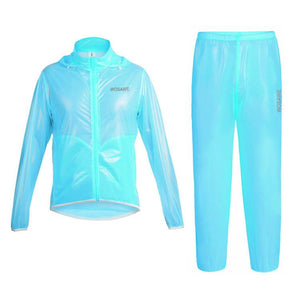 WOSAWE Waterproof Windproof Blue Cycling Rain Coats Jackets Set - enjoy-outdoor-sport