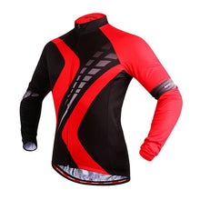 WOSAWE Red and Black Long Sleeve Cycling Jersey Top - enjoy-outdoor-sport