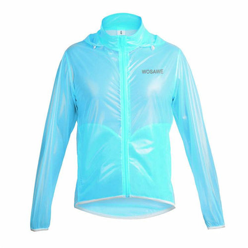 WOSAWE Waterproof Windproof Blue Long Sleeve Cycling Raincoat - enjoy-outdoor-sport