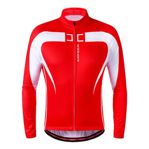 WOSAWE Comfortable Red Long Sleeve Cycling Jersey - enjoy-outdoor-sport