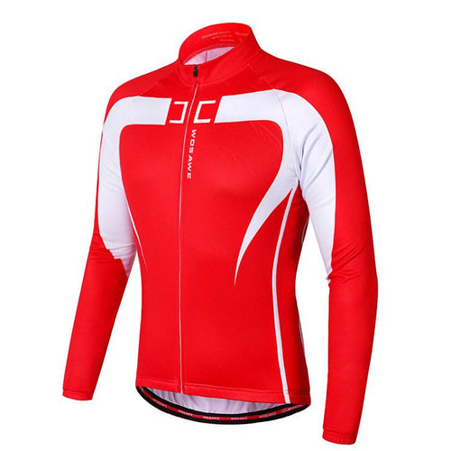 WOSAWE Comfortable Red Long Sleeve Cycling Jersey - enjoy-outdoor-sport