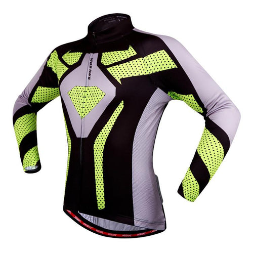 Green Black Long Sleeve Cycling Jersey Top - enjoy-outdoor-sport