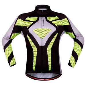 Green Black Long Sleeve Cycling Jersey Top - enjoy-outdoor-sport