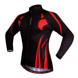 WOSAWE Warm Winter Fall Black Long Sleeve Cycling Jersey - enjoy-outdoor-sport