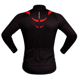 WOSAWE Warm Winter Fall Black Long Sleeve Cycling Jersey