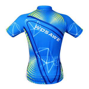 WOSAWE Blue Green Short Sleeve Cycling Jersey - enjoy-outdoor-sport