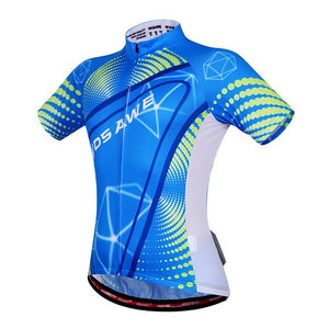 WOSAWE Blue Green Short Sleeve Cycling Jersey - enjoy-outdoor-sport