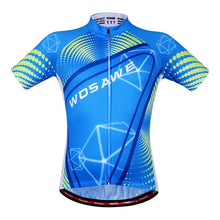 WOSAWE Blue Green Short Sleeve Cycling Jersey - enjoy-outdoor-sport