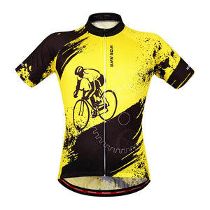 WOSAWE Black Green Short Sleeve Cycling Jersey - enjoy-outdoor-sport
