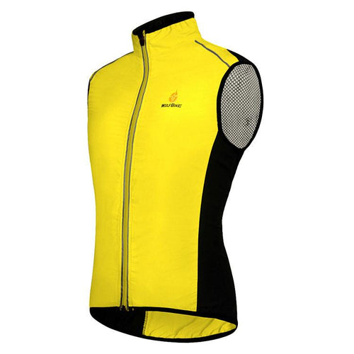 WOLFBIKE Yellow Sleeveless Cycling Jersey - enjoy-outdoor-sport
