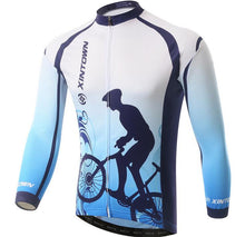 Blue Cyclist Long Sleeve Cycling Jersey Set - enjoy-outdoor-sport