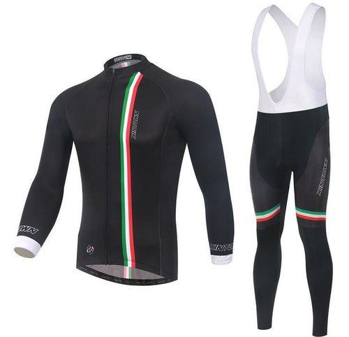 Italy Black Long Sleeve Cycling Jersey Set - enjoy-outdoor-sport