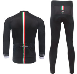 Italy Black Long Sleeve Cycling Jersey Set - enjoy-outdoor-sport