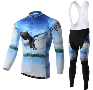 Blue Owl Long Sleeve Cycling Jersey Set - enjoy-outdoor-sport