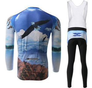 Blue Owl Long Sleeve Cycling Jersey Set - enjoy-outdoor-sport