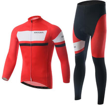 Italy Red and White  Long Sleeve Cycling Jersey Set - enjoy-outdoor-sport