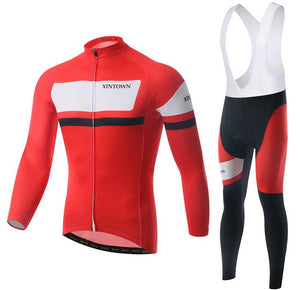 Italy Red and White  Long Sleeve Cycling Jersey Set - enjoy-outdoor-sport