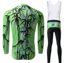 Green Bamboo Long Sleeve Cycling Jersey Set - enjoy-outdoor-sport