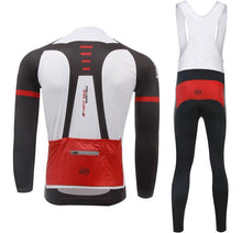 White and black Long Sleeve Cycling Jersey Set - enjoy-outdoor-sport