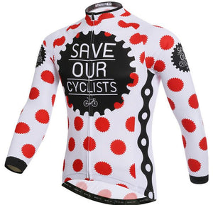 Red white Gear Long Sleeve Cycling Jersey Set