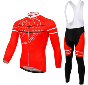 Red XINTOWN Long Sleeve Cycling Jersey Set - enjoy-outdoor-sport