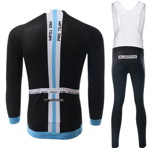 Black PRO TEAM Long Sleeve Cycling Jersey Set - enjoy-outdoor-sport