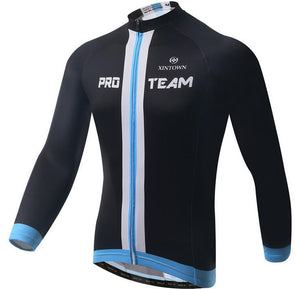 Black PRO TEAM Long Sleeve Cycling Jersey Set - enjoy-outdoor-sport