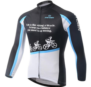 Cool Black white Long Sleeve Cycling Jersey Set - enjoy-outdoor-sport