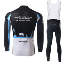 Cool Black white Long Sleeve Cycling Jersey Set - enjoy-outdoor-sport