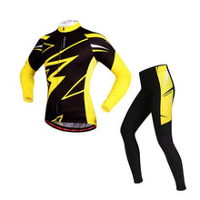 WOSAWE Black Yellow Long Sleeve Cycling Jersey Set - enjoy-outdoor-sport