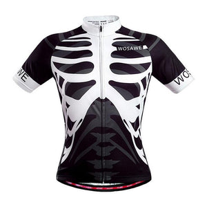 WOSAWE Bone White and Black Short Sleeve Cycling Jersey - enjoy-outdoor-sport