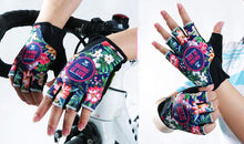 Tropical Flowers Long Sleeve Cycling Jersey Set + Gloves - enjoy-outdoor-sport