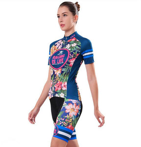 Tropical Flowers Short Sleeve Cycling Jersey Set - enjoy-outdoor-sport