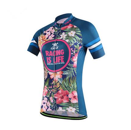 Tropical Flowers Short Sleeve Cycling Jersey - enjoy-outdoor-sport