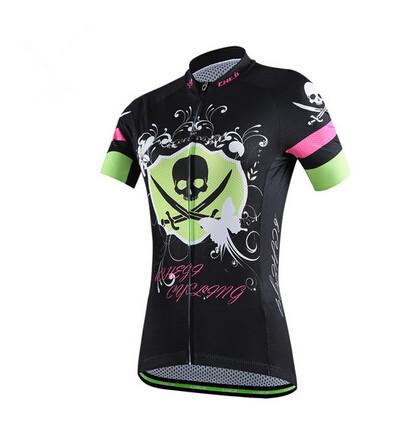 Tropical Skull Green Short Sleeve Cycling Jersey - enjoy-outdoor-sport