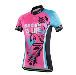 Tropical Butterfly Red Short Sleeve Cycling Jersey - enjoy-outdoor-sport
